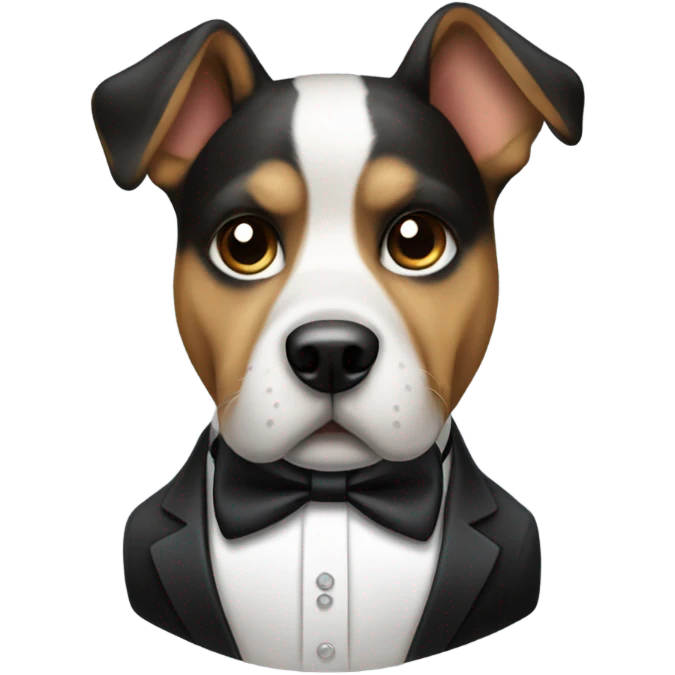 Dog with a tuxedo emoji
