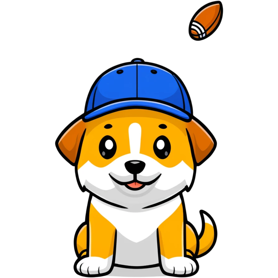 dog with baseball cap emoji