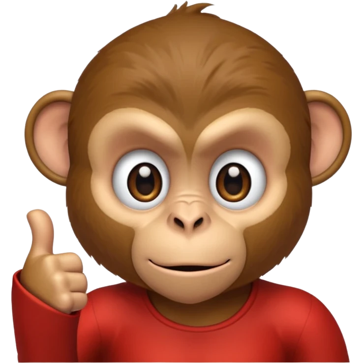 monkey with one thumbs down emoji
