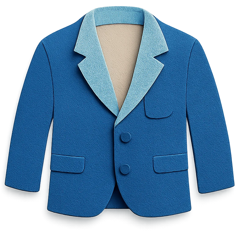 blue tuxedo with open buttons emoji