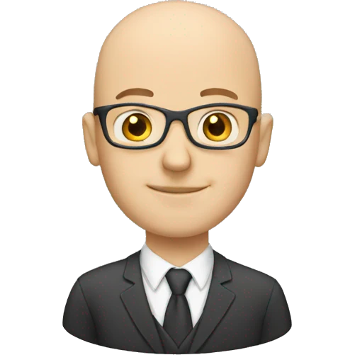 A bald male white teacher emoji