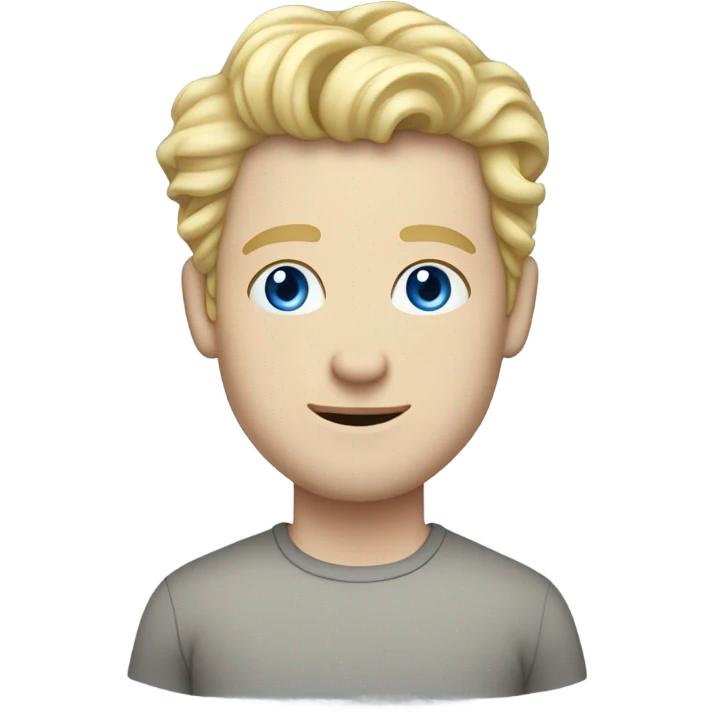full body light curl blonde 30yo man blue eyed pale skin emoji