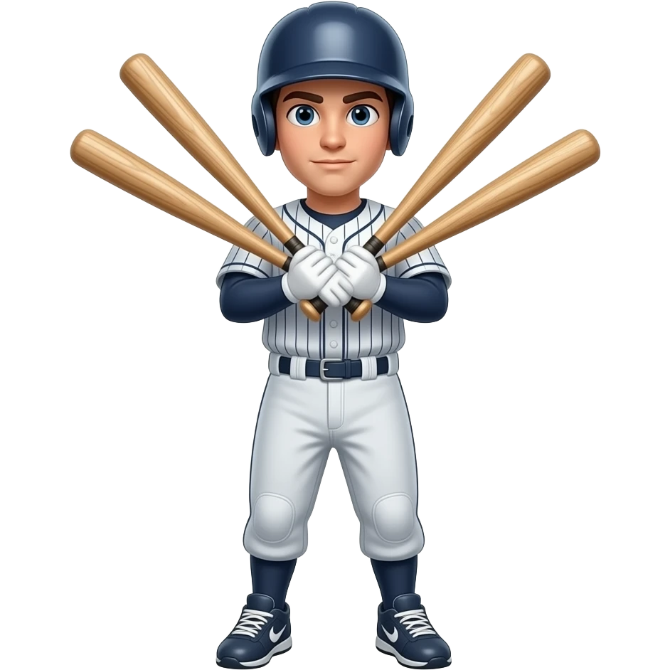 holding four baseball bats emoji