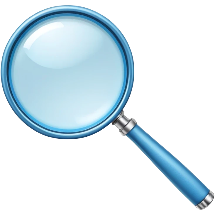 blue magnifying glass emoji