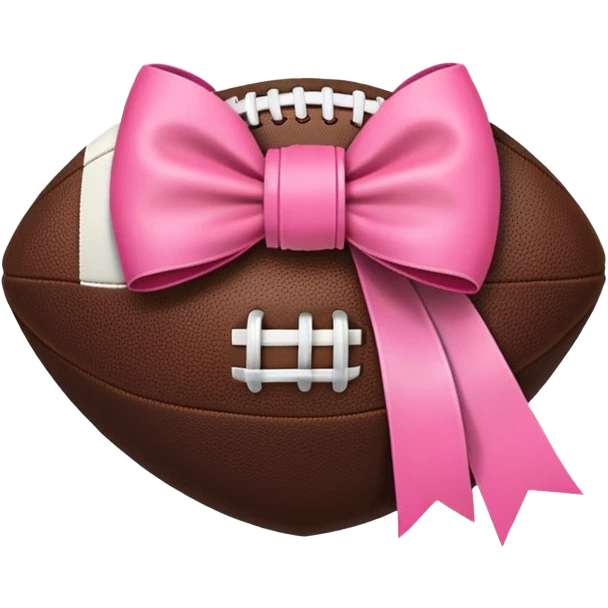 football with a pink bow on it emoji