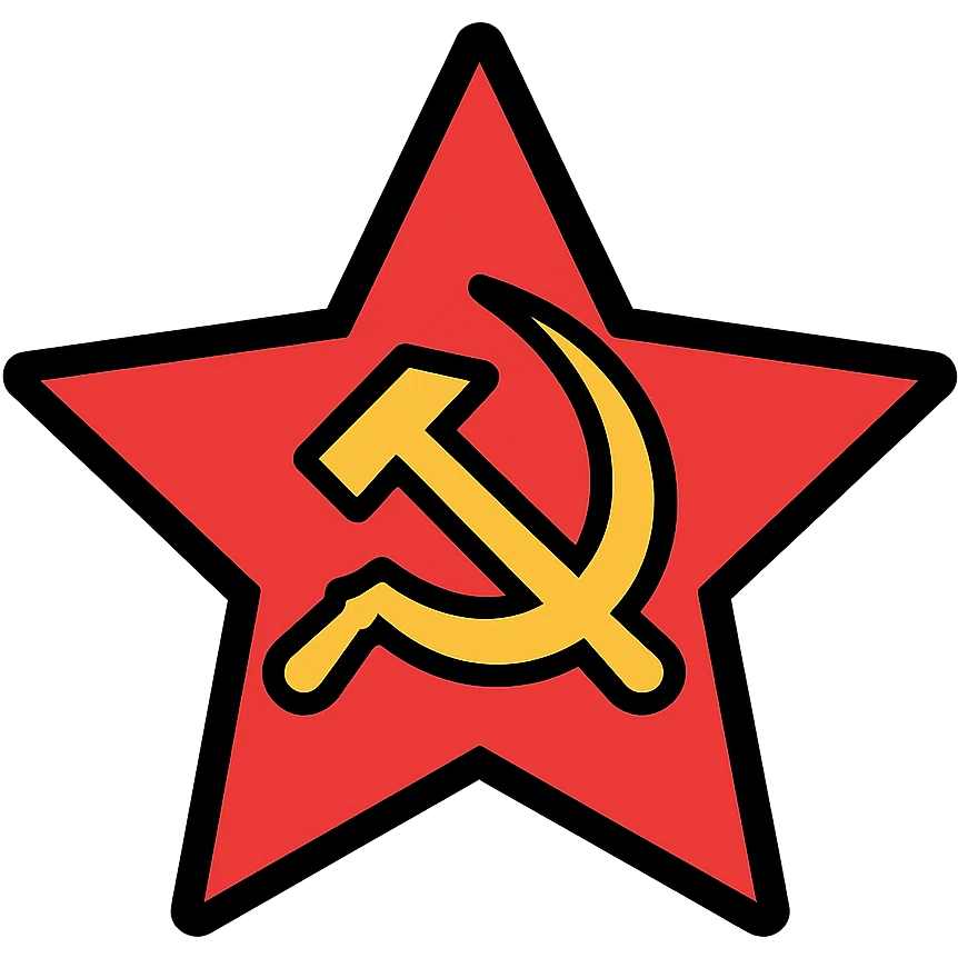 Communist red star with hammer and sickle emoji