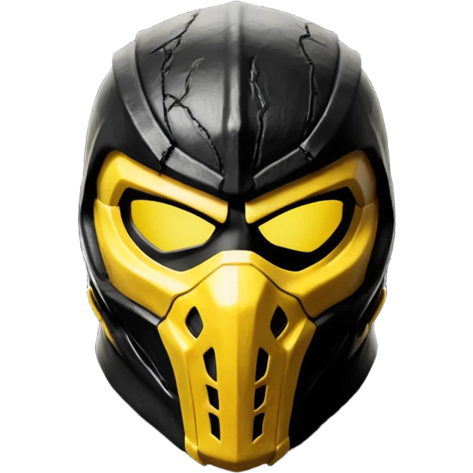 mortal kombat scorpion mask black and yellow emoji