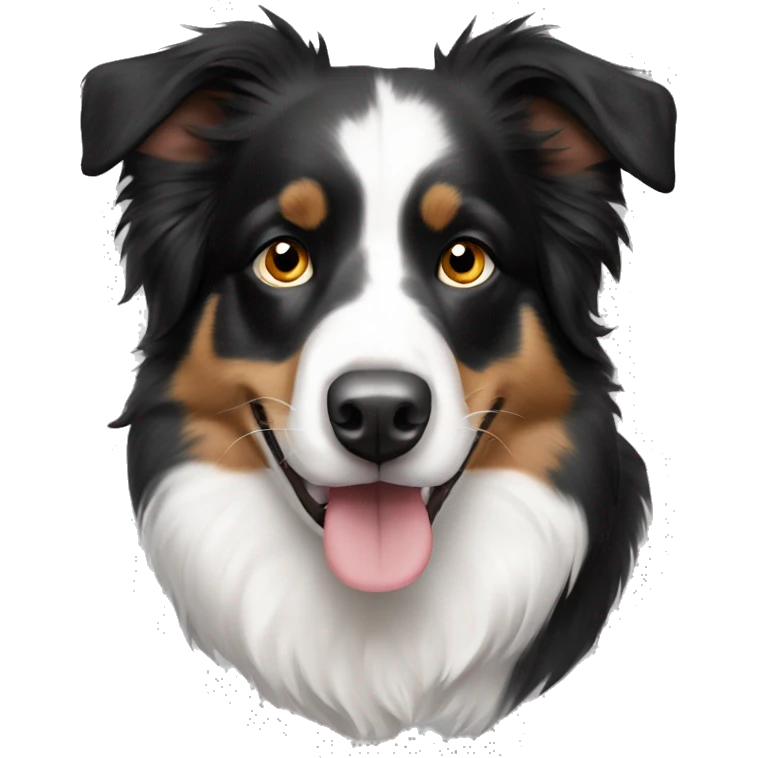 Black and white Australian shepherd emoji