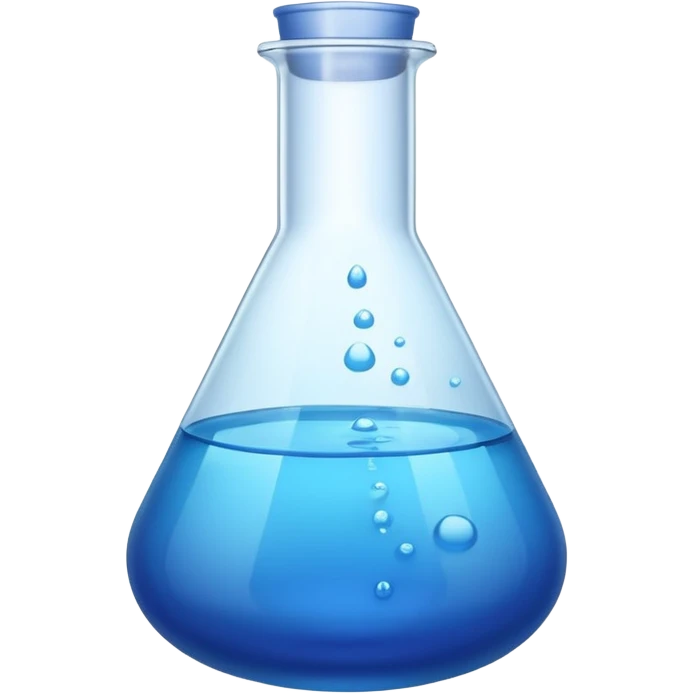 laboratory flask with blue liquid emoji