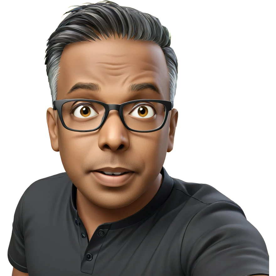 man in black shirt indoors emoji