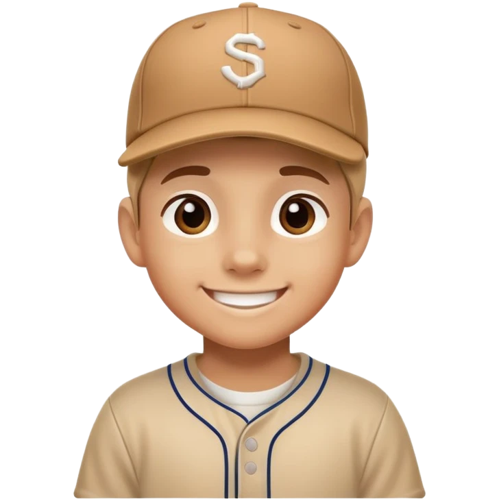 kid with a sideways baseball cap, smiling emoji