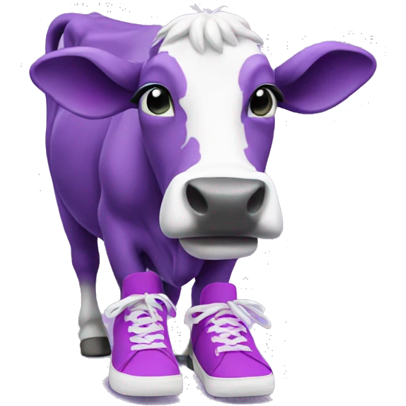 Purple cow in sneakers emoji