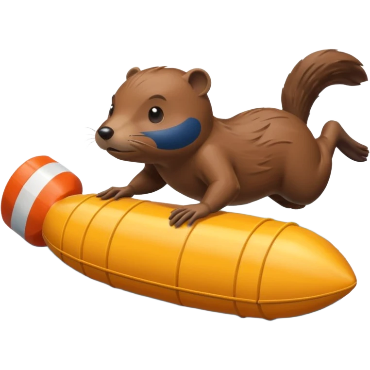 A focused beaver swimmer wearing a racing suit, diving past a floating buoy.


 emoji