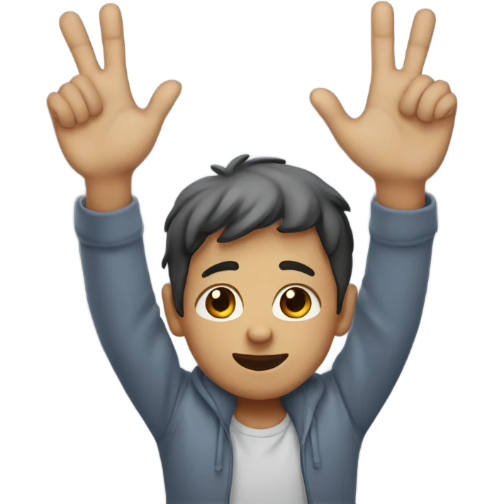 boy holding up 4 fingers emoji
