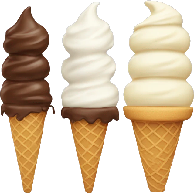 Chocolate and vanilla ice cream cone emoji