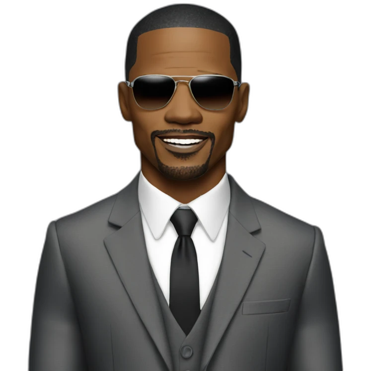 actor Jamie Foxx wearing suit emoji