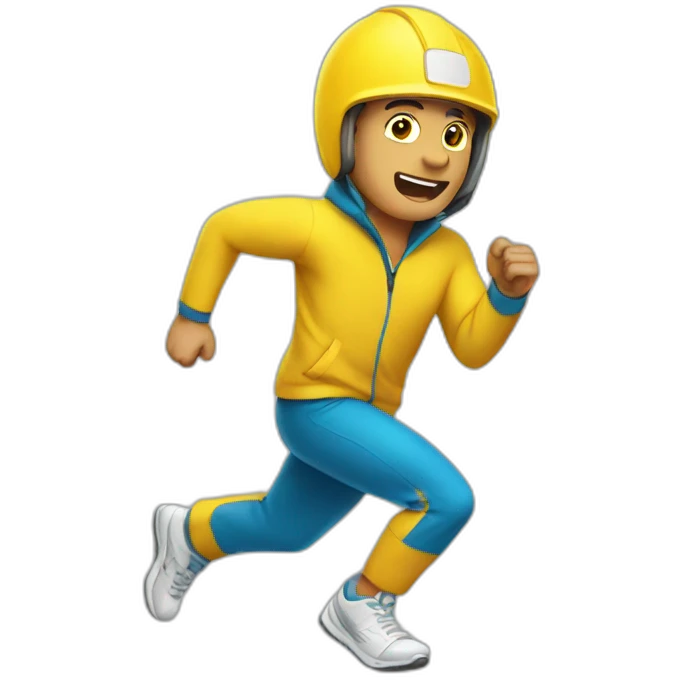 running man in yellow clothes emoji