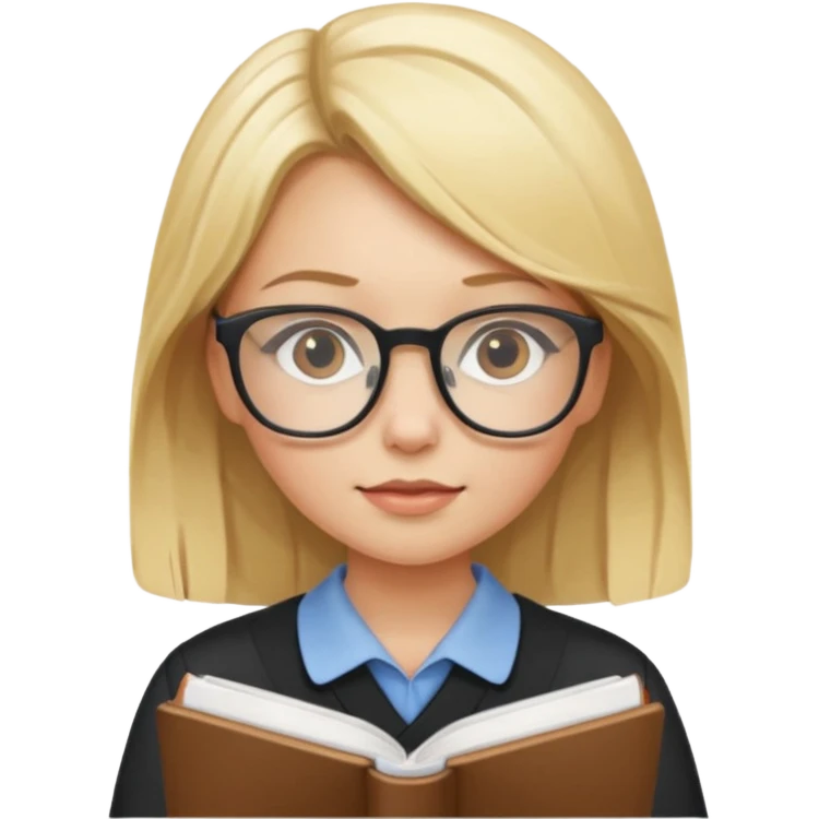 blondy girl with glasses learn analytics emoji