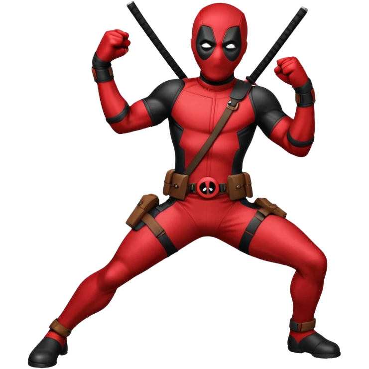 deadpool con pose de pelea emoji