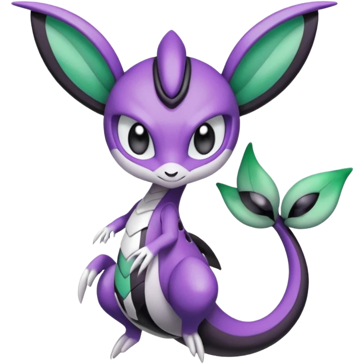 Violet-purple-black-white-gradients Meloetta-Rayquaza-Chatot-Pokémon-Fakémon-creature emoji