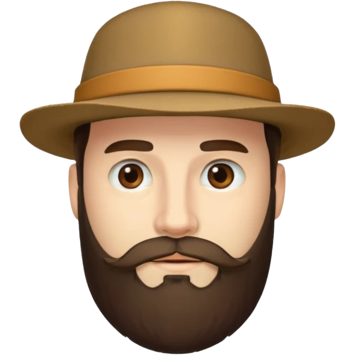 a earl with full beard, wearing hat emoji