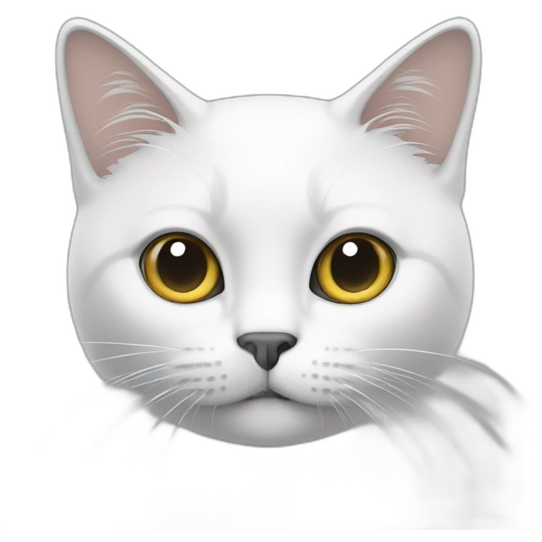 Un chat blanc avec des taches gris emoji