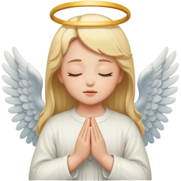 Angel pray close your eyes emoji