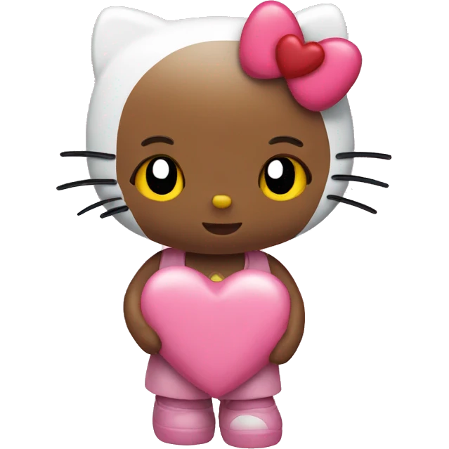 hello kitty with heart emoji