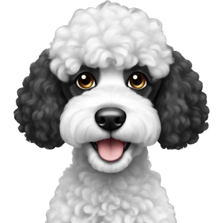 Black and white small poodle emoji