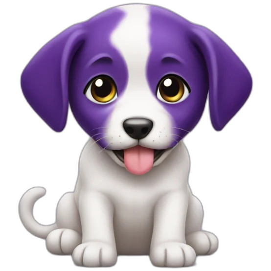 Puppy with eggplant emoji