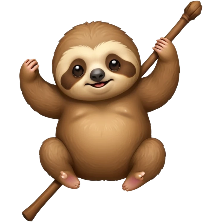 cute fat Sloth on stick emoji