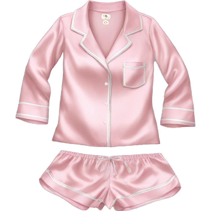 Light pink silk pyjamas set emoji