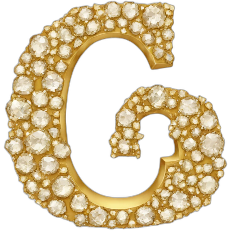 Gold and diamonds letter G emoji