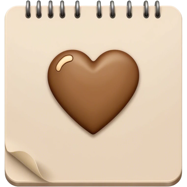 beige note reminder with small brown heart emoji