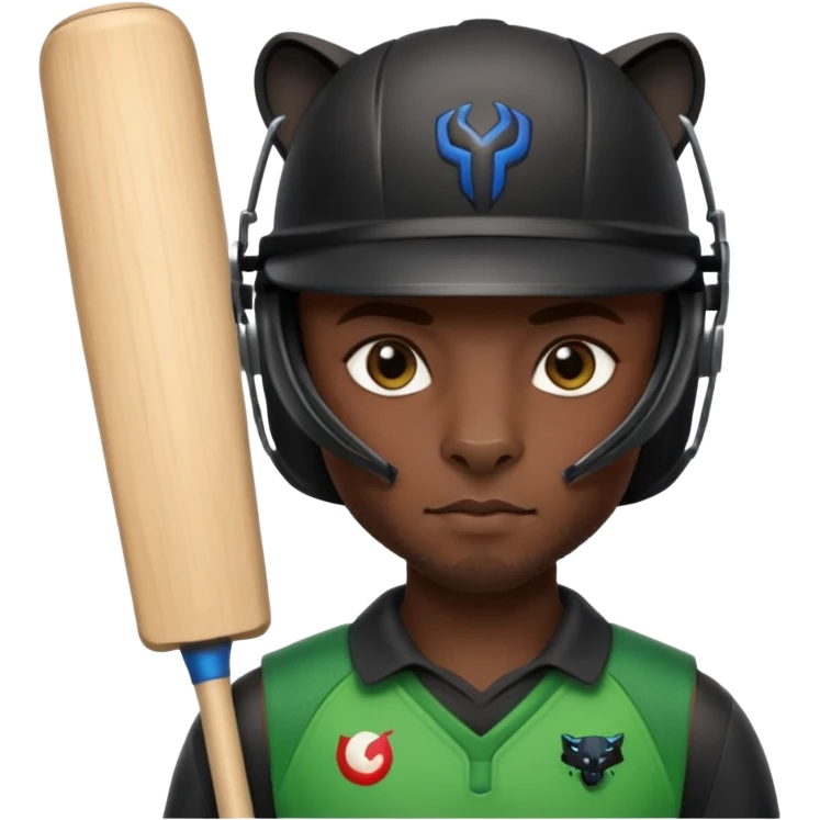 Black Panther in cricket emoji