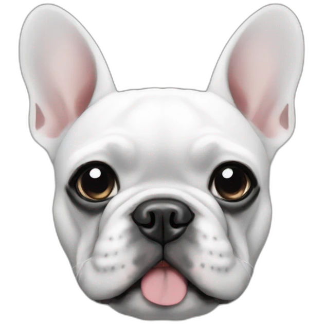 Black and white french bulldog emoji