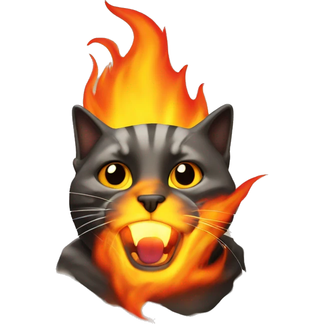 Cat on fire emoji