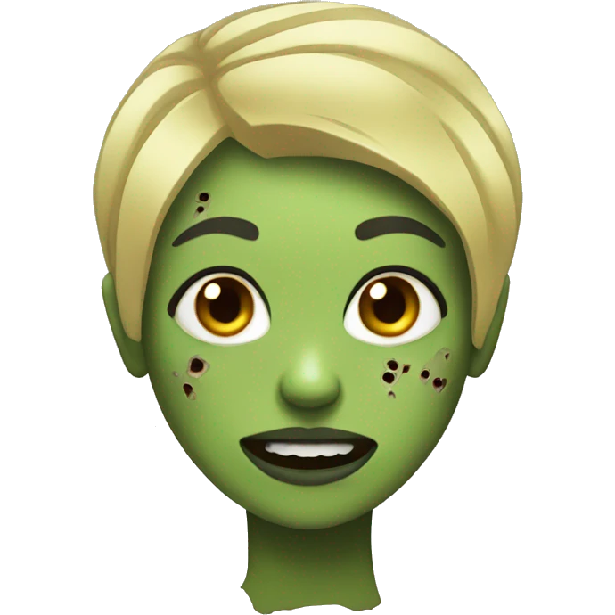 zombie girl with short hair blonde emoji