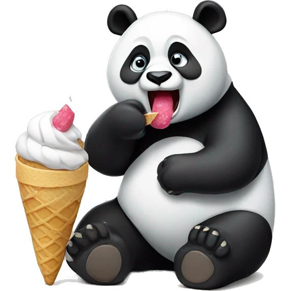Panda eating ice cream emoji