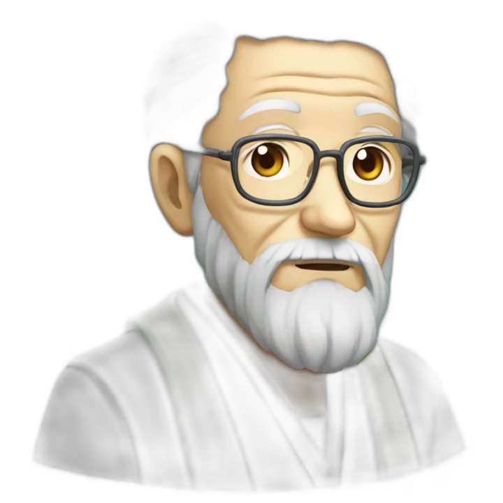 Old wise medical expert in anime style emoji