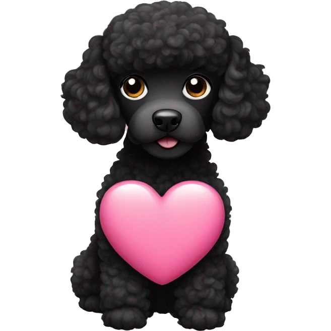 Black poodle Heart emoji