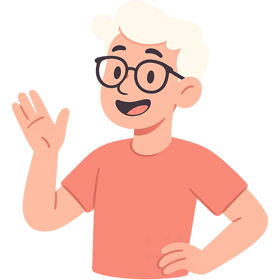 22-year-old white man with fair skin, white hair, and black glasses emoji