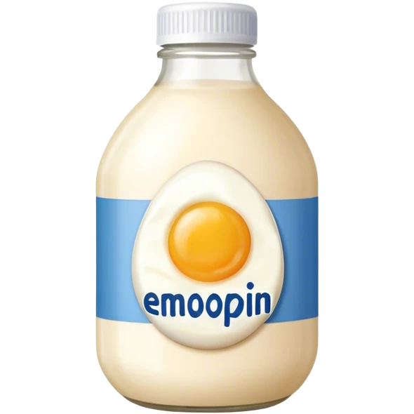 mayonnaise bottle with egg in label emoji