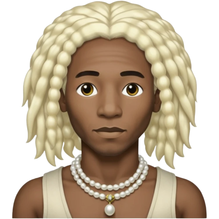 Black Male bob marley inspired hair platinum blonde with pearls makeup only head emoji