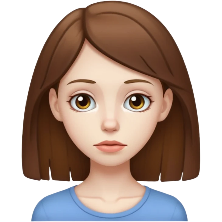 anorexic white girl with brunnete hair emoji