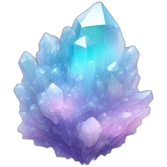 glossy Pastel whitish iridescent glass nebula crystal cluster emoji