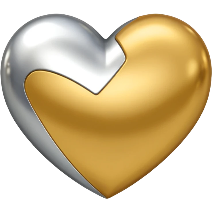 Gold and silver heart emoji