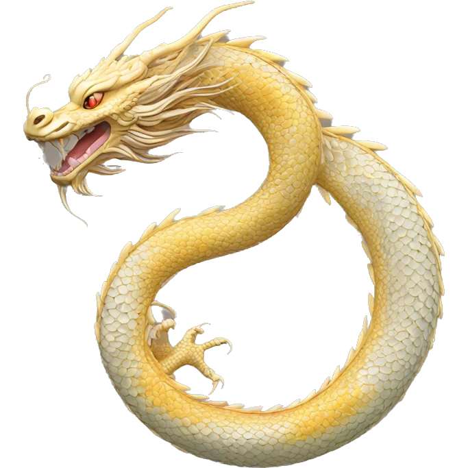 Eastern dragon serpent intricate patterns floral emoji