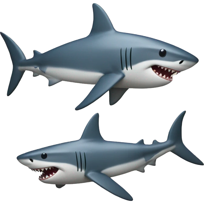 two sharks on top of ech other emoji