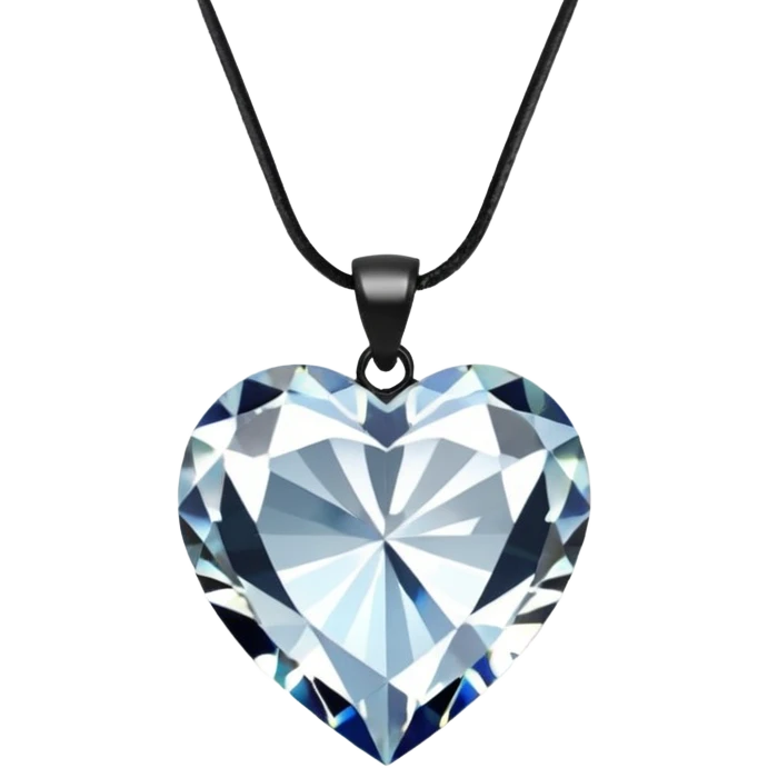 Heart shaped  crystal necklace  emoji